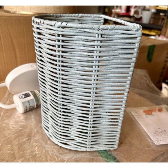 Serena & Lily Santa Barbara Rattan Sconce-Blue - Picture 4 of 8